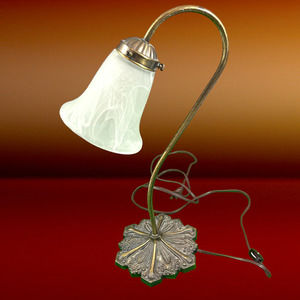 Vintage Brass Gooseneck Lamp Lily Pad Base 18.5" Tall